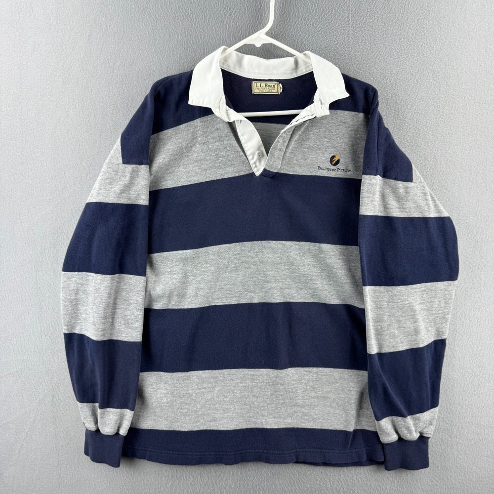 LL Bean Rugby Shirt Mens XL 90s Made in USA Touchstone Pictures Crew Disney